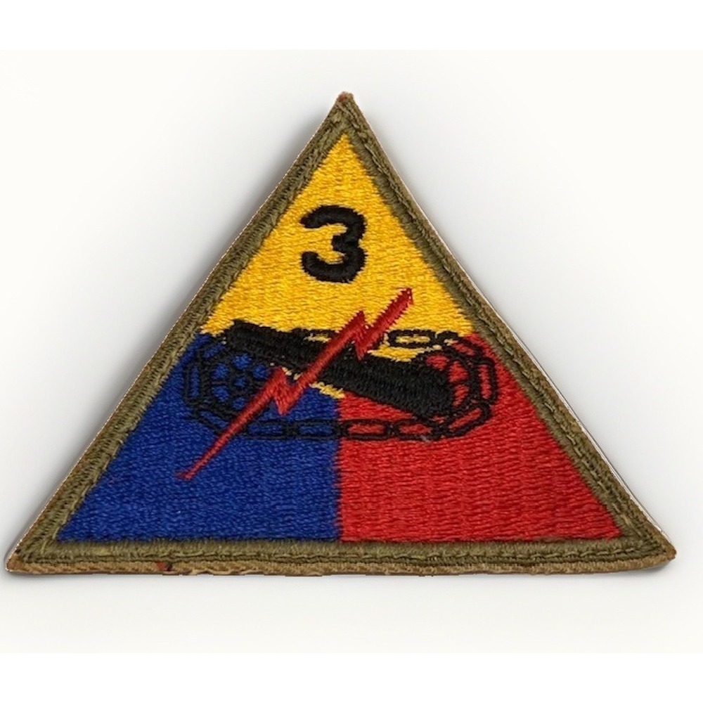 US Army WW2 3rd Armored Division Military Patch Sew on Insignia Sleeve VTG Retro